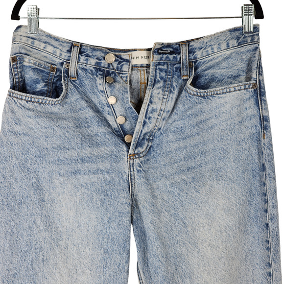Aritzia Denim Forum Button Fly Jean 28x28 Women Joni High Rise Loose Fit Lt Blue - Picture 3 of 12